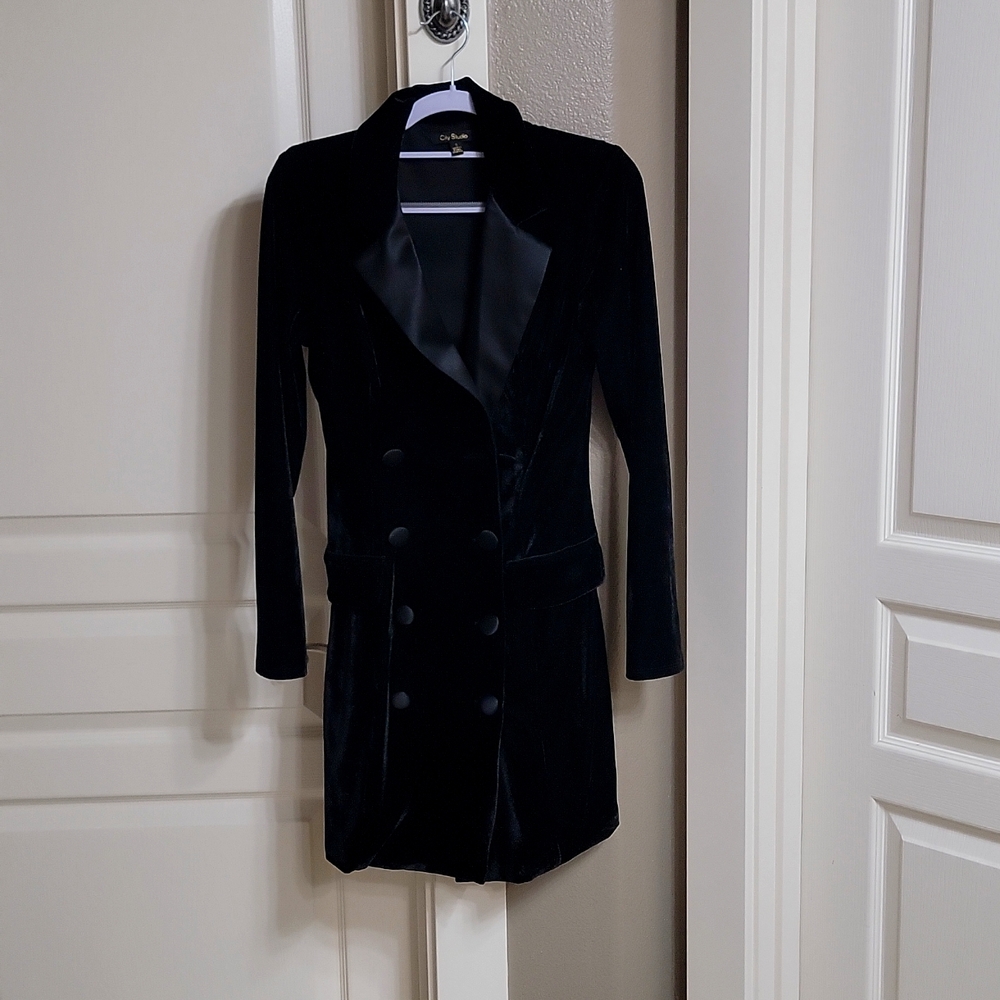 Velvet button up dress